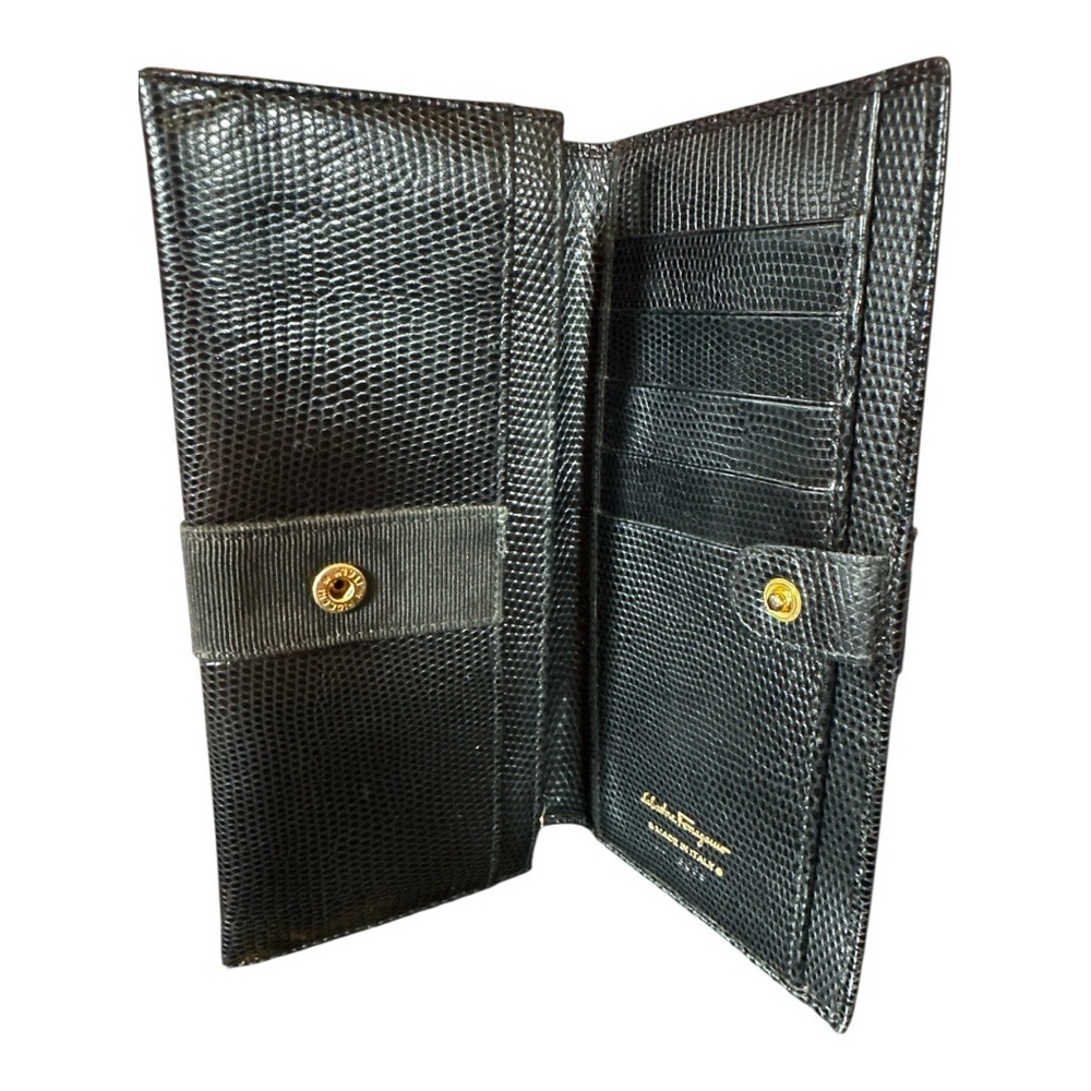 Salvatore Ferragamo Vintage Vara Ribbon Black Bi-fold Continental Wallet EUC - Picture 8 of 14